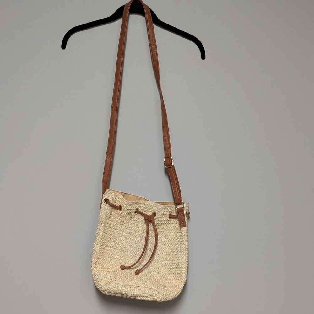 Montce Cream and Tan Crossbody Bag